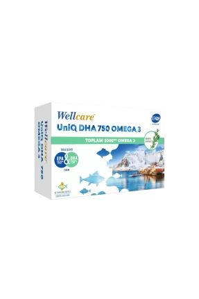 Wellcare UniQ DHA 750 Omega 3 1000mg Balık Yağı 30 Kapsül