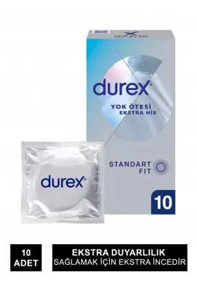 Durex Yok Ötesi Ekstra İnce Ekstra His 10lu Prezervatif (S.K.T 04-2025)