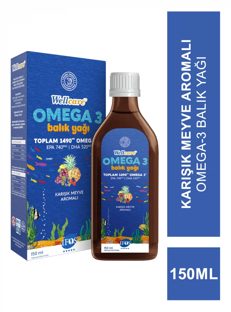 Wellcare Omega 3 Karışık Meyve Aromalı Balık Yağı 150 ml