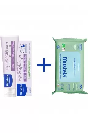 Mustela Vitamin Barrier 1-2-3 Cream 100ml + Kompost Edilebilir Islak Mendil 60 Yaprak