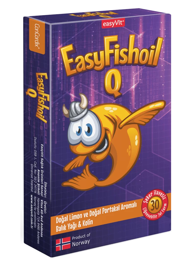 EasyFishoil Q Omega&Kolin Kids 30 Çiğnenebilir Jel Tablet