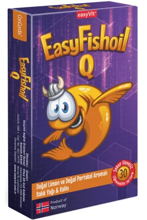 EasyFishoil Q Omega&Kolin Kids 30 Çiğnenebilir Jel Tablet