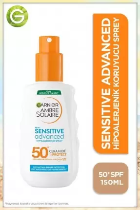 Garnier Ambre Solaire Sensitive Advanced Sprey SPF 50+ ( Hassas Ciltler İçin Güneş Koruyucu Sprey ) 150 ml