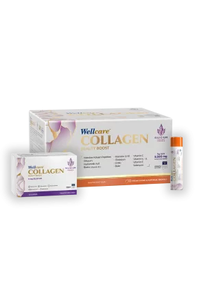 Wellcare Collagen Beauty Boost Plus ( Frenk Üzümü & Portakal Aromalı ) 5500 mg Likit Form 40mlx30Shot & 30 Kapsül