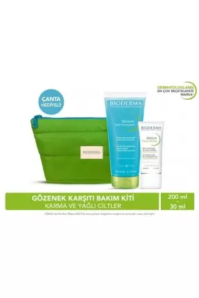 Bioderma Karma ve Yağlı Ciltler için Gözenek Karşıtı Bakım Kiti ( Çanta Hediyeli )