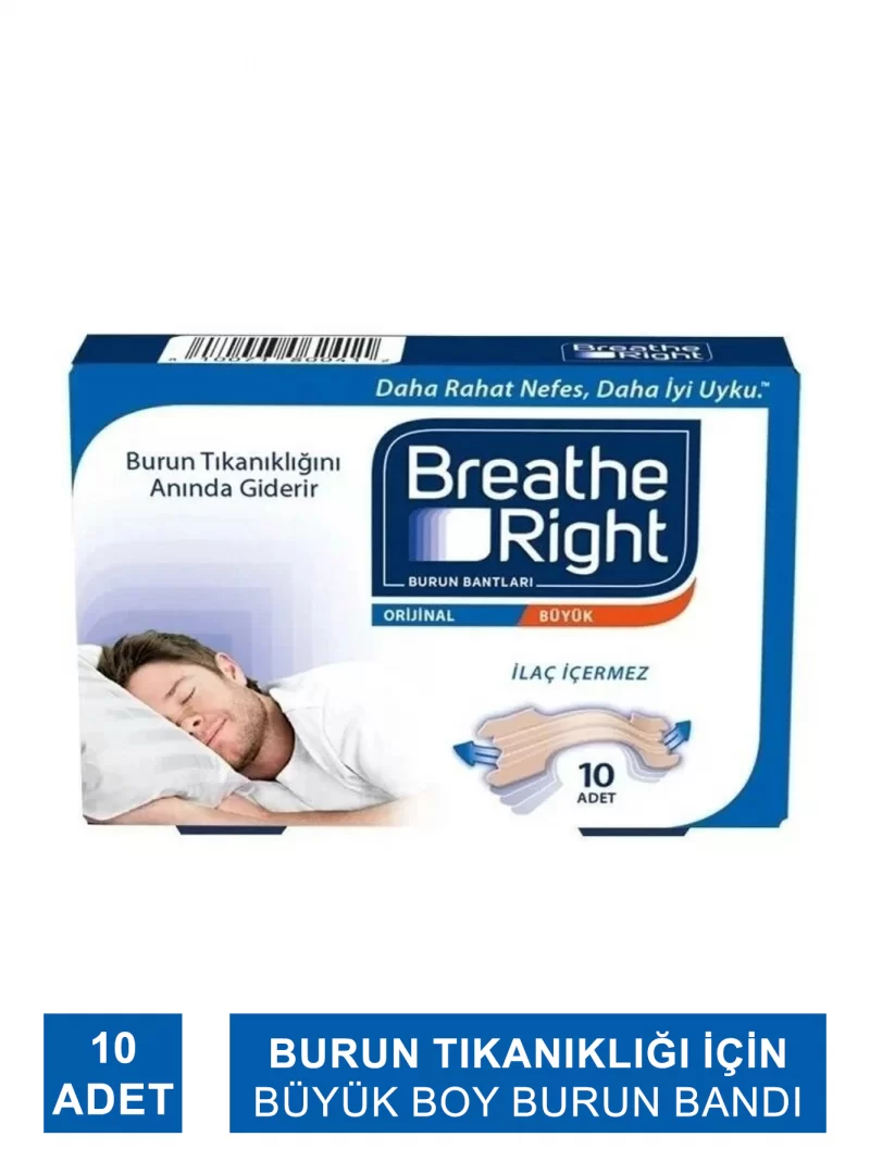 Breathe Right Orijinal / Büyük Boy Burun Bandı 10 Adet