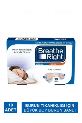 Breathe Right Orijinal / Büyük Boy Burun Bandı 10 Adet