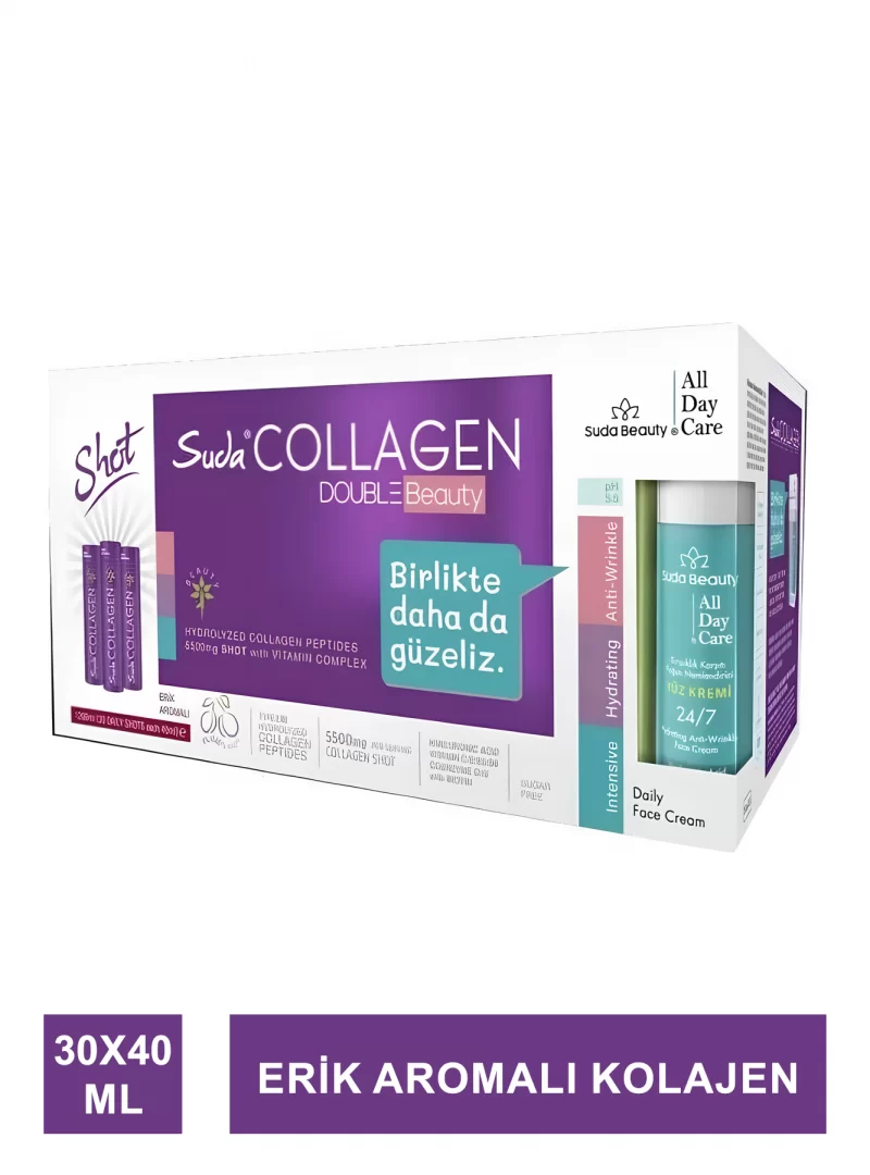 Suda Collagen Double Beauty Plum 30x40ml - Suda Beauty Kırışıklık Karşıtı Nemlendirici Yüz Kremi 50ml