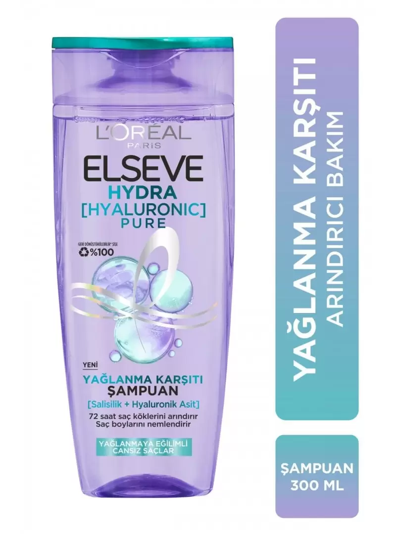 Loreal Elseve Hydra Pure Yağlanma Karşıtı Saç Şampuanı 300 ml