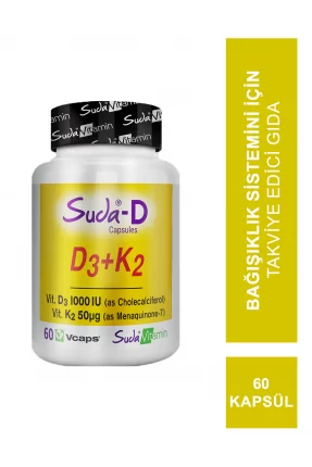 Suda Vitamin Suda-D D3+K2 Takviye Edici Gıda 60 Kapsül