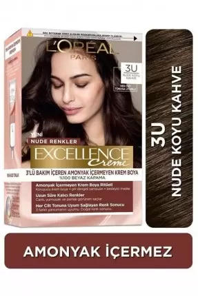 L'Oreal Paris Excellence Creme Nude Renkler Saç Boyası – 3u Nude Koyu Kahve