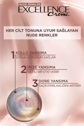 L'Oreal Paris Excellence Creme Nude Renkler Saç Boyası – 3u Nude Koyu Kahve