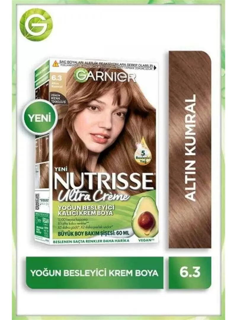 Garnier Nutrisse Ultra Creme 6,3 Altın Kumral Yoğun Besleyici Kalıcı Krem Boya