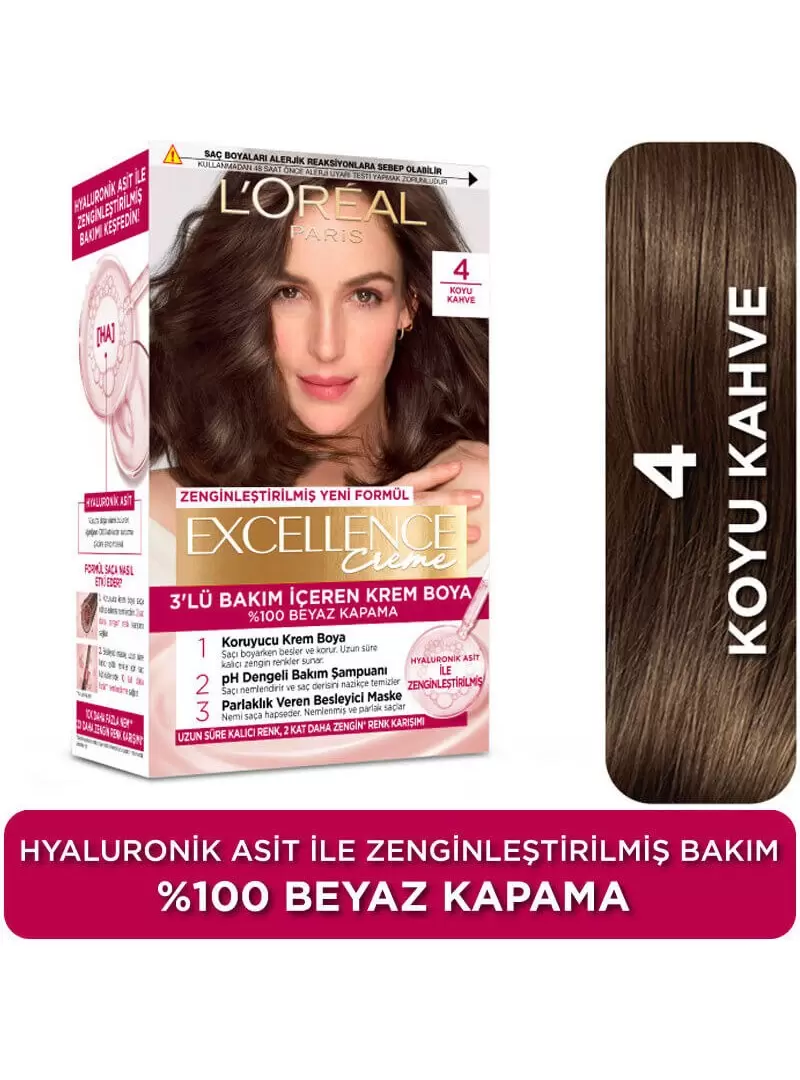 LorealParis Excellence Creme 4 Koyu Kahve Saç Boyası