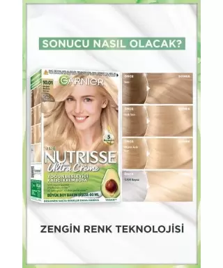 Garnier Nutrisse Yoğun Besleyici Kalıcı Krem Saç Boyası 10.01 Doğal Bebek Sarısı