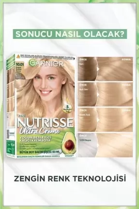 Garnier Nutrisse Yoğun Besleyici Kalıcı Krem Saç Boyası 10.01 Doğal Bebek Sarısı