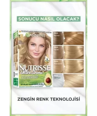 Garnier Nutrisse Yoğun Besleyici Kalıcı Krem Saç Boyası 9 Sarı