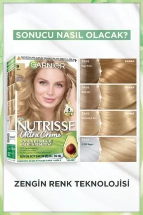 Garnier Nutrisse Yoğun Besleyici Kalıcı Krem Saç Boyası 9 Sarı