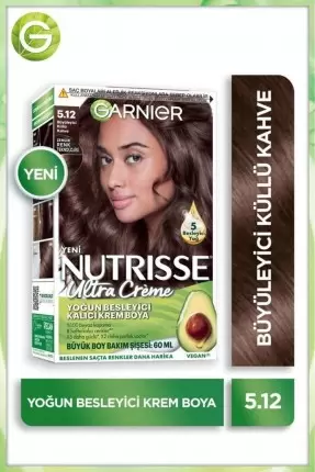 Garnier Nutrisse Yoğun Besleyici Kalıcı Krem Saç Boyası 5.12 Büyüleyici Küllü Kahve