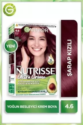 Garnier Nutrisse Yoğun Besleyici Kalıcı Krem Saç Boyası 4.6 Şarap Kızılı