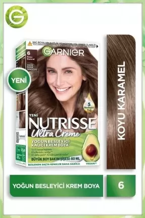 Garnier Nutrisse Yoğun Besleyici Kalıcı Krem Saç Boyası 6 Koyu Kumral