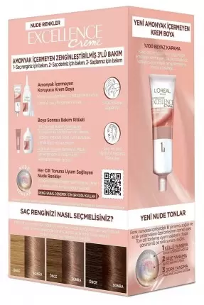 Loreal Paris Excellence Creme Nude Renkler Saç Boyası – 4u Nude Kahve