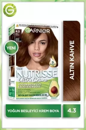 Garnier Nutrisse Yoğun Besleyici Kalıcı Krem Saç Boyası 4.3 Altın Kahve