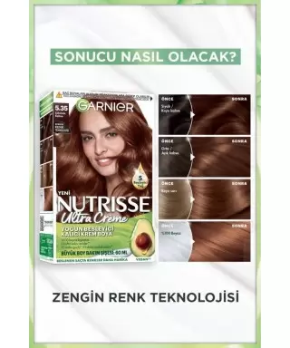 Garnier Nutrisse Yoğun Besleyici Kalıcı Krem Saç Boyası 5.35 Çikolata Kahve