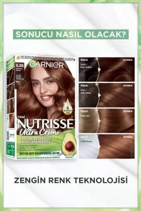 Garnier Nutrisse Yoğun Besleyici Kalıcı Krem Saç Boyası 5.35 Çikolata Kahve