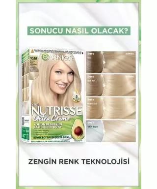 Garnier Nutrisse Yoğun Besleyici Kalıcı Krem Saç Boyası 10.1A Ekstra Açık Küllü Sarı