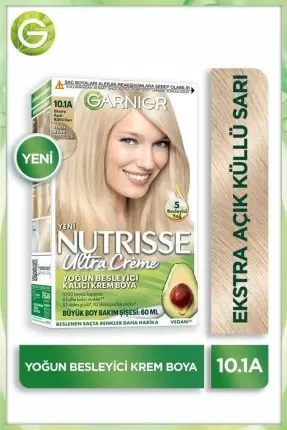 Garnier Nutrisse Yoğun Besleyici Kalıcı Krem Saç Boyası 10.1A Ekstra Açık Küllü Sarı