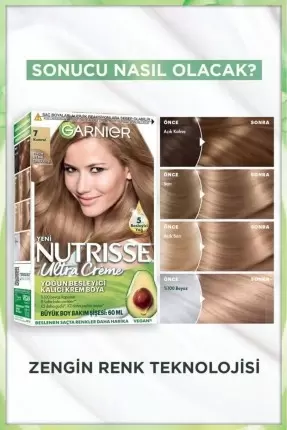 Garnier Nutrisse Yoğun Besleyici Kalıcı Krem Saç Boyası 7 Kumral