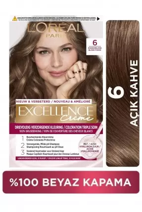 Loreal Paris Excellence Creme Saç Boyası - 6 Açık Kahve