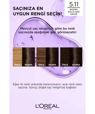 Loreal Paris Excellence Cool Creme Saç Boyası – 5.11 Ekstra Küllü Açık Kahve