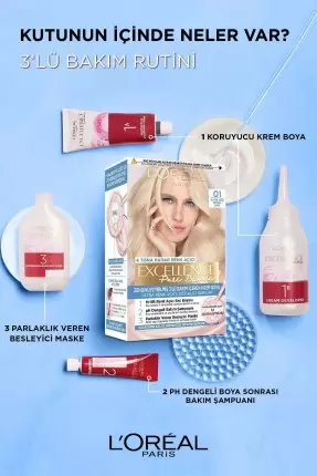 Loreal Paris Excellence Creme Saç Boyası 01 Ultra Açık Doğal Sarı