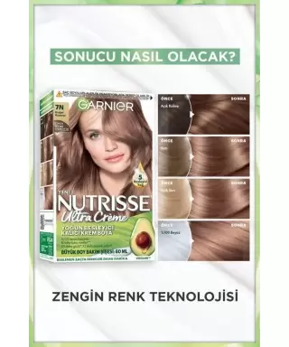 Garnier Nutrisse Yoğun Besleyici Kalıcı Krem Saç Boyası 7n Doğal Kumral