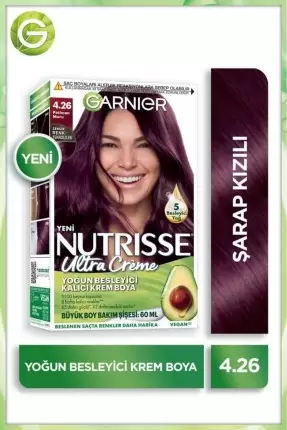 Garnier Nutrisse Yoğun Besleyici Kalıcı Krem Saç Boyası 4.26 Patlıcan Moru