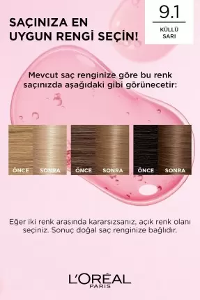 Loreal Paris Excellence Creme Saç Boyası 9.1 Sarı Küllü