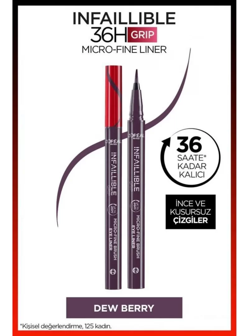 Loreal Paris Infaillible 36H Grip Micro Fine Eyeliner 04 DEW BERRY -Mor-