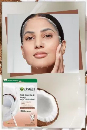 Garnier Süt Bombası Besleyici Kağıt Yüz Maskesi Hindistan Cevizi 28gr