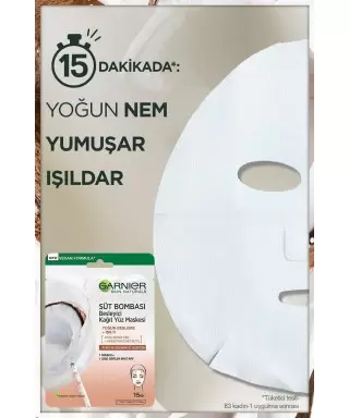 Garnier Süt Bombası Besleyici Kağıt Yüz Maskesi Hindistan Cevizi 28gr