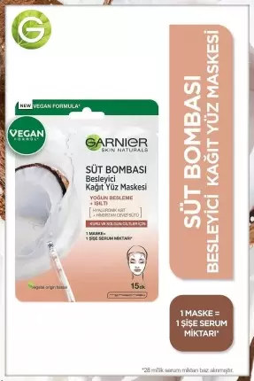 Garnier Süt Bombası Besleyici Kağıt Yüz Maskesi Hindistan Cevizi 28gr