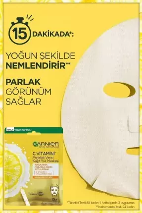 Garnier C Vitamini Parlaklık Verici Kağıt Yüz Maskesi 28 gr