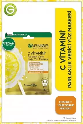 Garnier C Vitamini Parlaklık Verici Kağıt Yüz Maskesi 28 gr