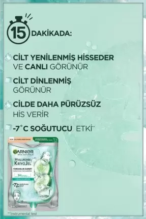 Garnier Hyaluronik Kriyojel Yorgunluk Karşıtı Soğutucu Yüz Maskesi 27 gr