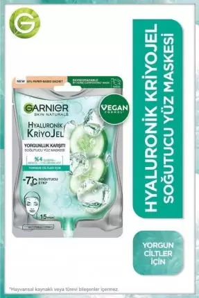 Garnier Hyaluronik Kriyojel Yorgunluk Karşıtı Soğutucu Yüz Maskesi 27 gr