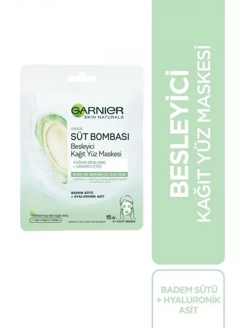 Garnier Süt Bombası Badem Sütü Kağıt Maske 28 gr