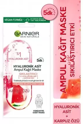 Garnier Hyaluronik Asit Sıkılaştırıcı Ampul Kağıt Yüz Maskesi 15 gr