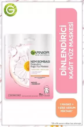 Garnier Nem Bombası Dinlendirici Kağıt Maske 28 gr