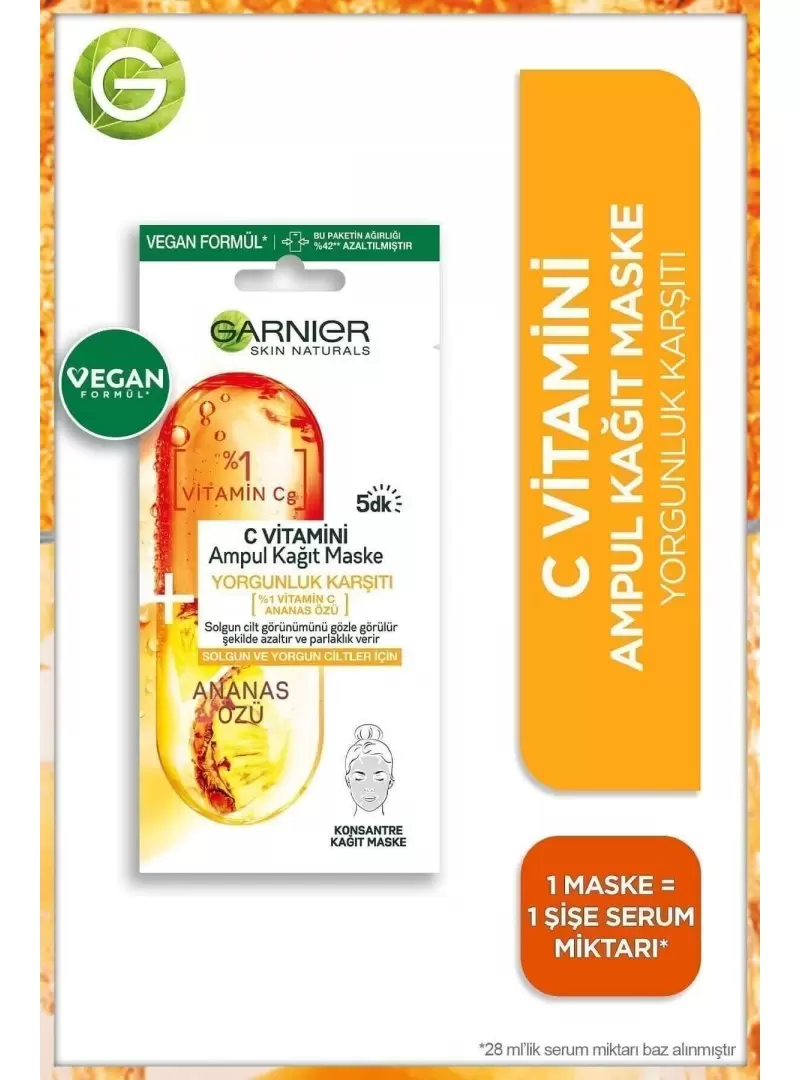 Garnier C Vitamini Ampul Kağıt Maske 15 gr